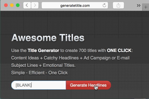 image of title-generator on cloned website - animated screenshot